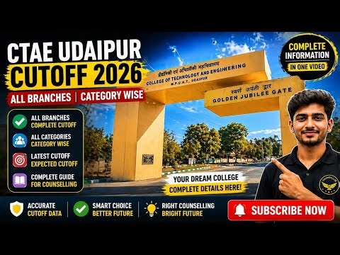 CTAE Branch wise Cut Off | JEE Main 2026 Rank vs Percentile|CTAE Udaipur Category wise cutoff #ctae