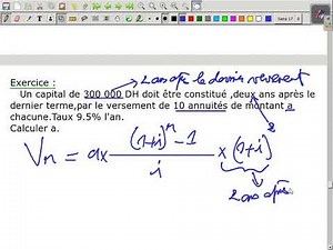 Les annuités Vidéo N° 26 exercices corrigés