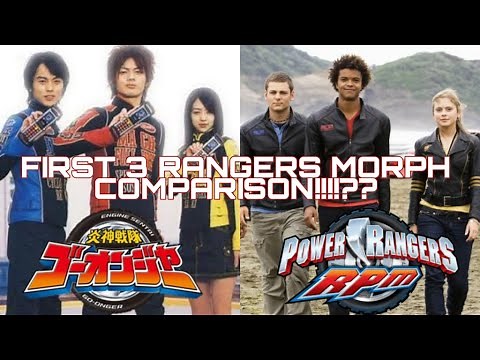 RPM vs Go-Onger || First Core 3 Rangers Morph Comparison