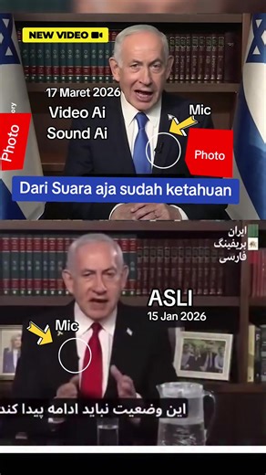 Lagi-lagi video Ai, dengarkan perbedaannya, Simple 1. Lokasi Sama 2. Pakai Mic Yg sama 3. Video beda 2 Bulan 4. Dari Angle, Lighting, dan Kamera berbeda 5. Lebih Natural yang Asli. sebelum Wass #netanyahu #benjaminnetanyahu