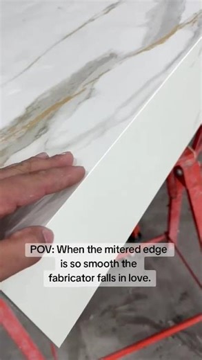 Porcelain 12mm Mitered Edge Fabrication | Sarasota | Lais Luz