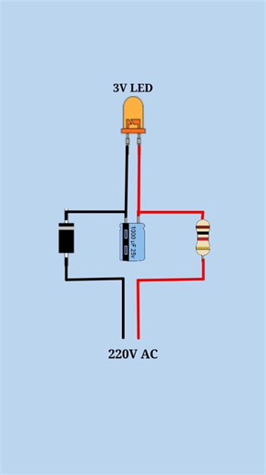 How to Connect 3V LED on 220V AC #shortsfeed #electrical #shorts #electrician #electronic