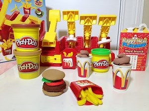 PLAY-DOH McDonald Happy Meal Playshop - Tutorial Play-Doh Hamburgers + Fries