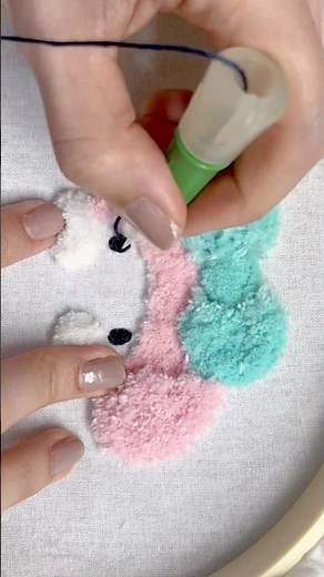 【初心者】フリーステッチングニードルでマイメロ作ってみた #shorts #punchneedle