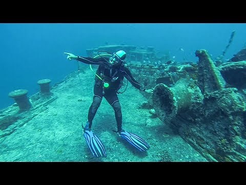 Scuba Diving Inside the Thistlegorm Ship Relic. Red Sea, Egypt