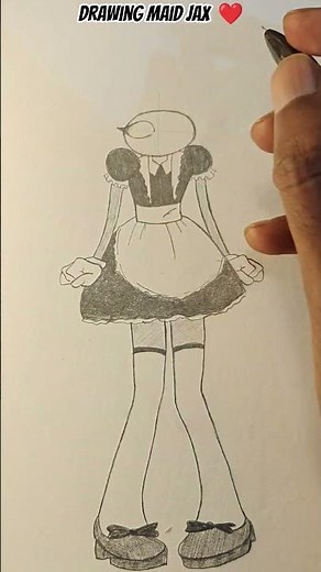 drawing maid jax TADC #theamazingdigitalcircus #tadc #jax #drawing #ytshorts