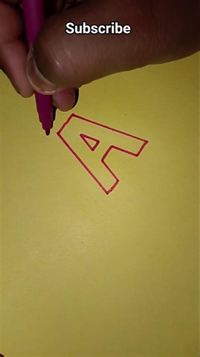 How to draw a 3D A #art #drawing #shorts #vairal #trending #shortsfeed #diy #3d #a #easydrawing