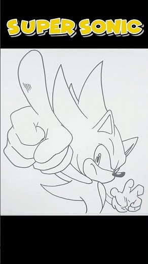Drawing SUPER SONIC | Sonic The Hedgehog | Step-By-Step #supersonic #drawing #shorts