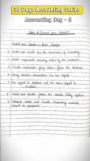 📘 Accounting Day 8 | Debit and Credit Basic Concept | 30 Days Accounting Series
