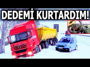 MY GRANDFATHER'S TRUCK GOT STRANDED! I PUT ON SNOW CHAINS! ETS 2 MOD - Logitech G29
