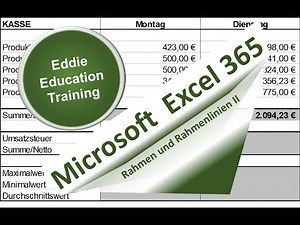 Rahmen und Rahmenlinien II in Excel 365 von Eddie ₼ Education Training