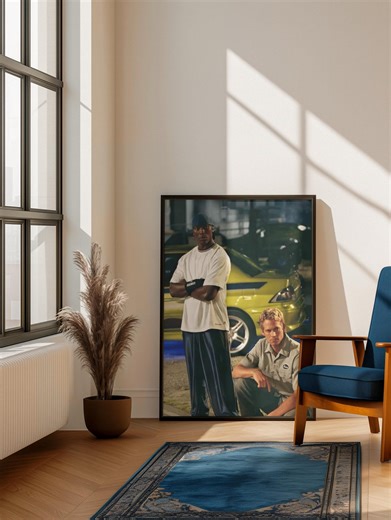 Fast and Furious Poster | Aesthetic Doms Torret Ilustration | Franchise Movie Print | 2000's Y2K Style | Paul Walker Portrait - Etsy