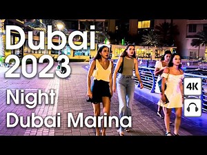 Dubai 🇦🇪 Dubai Marina [ 4K ] Night Walking Tour
