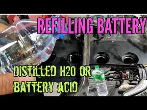 DIY Refilling battery with distilled water NISSAN NAVARA EL stock battery