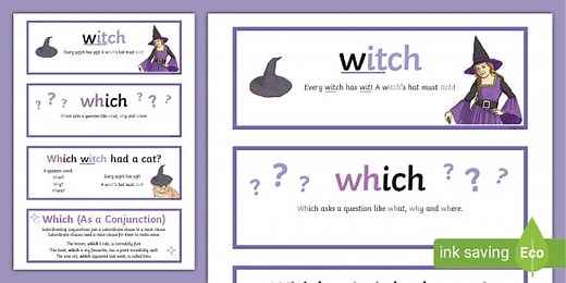 Which or Witch Word Cards