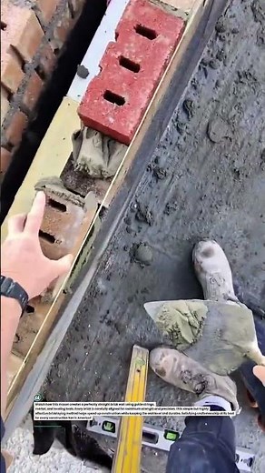 Perfect Brick Line Setup! #bricklaying #construction #masonry