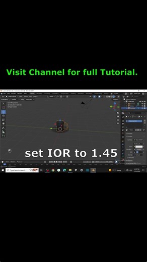Glass Material in 44 sec 🔥 Full tutorial on channel#shorts #blender#BlenderBeginner#GlassMaterial