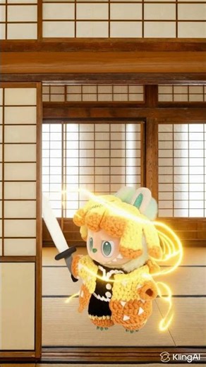 Labubu x Zenitsu — Thunder Breathing Mode ⚡ | Epic Crochet Animation