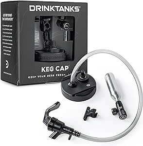 DrinkTanks - Keg Cap Accessory Kit, Keg Cap for Growler, Maintains Craft Beer and Carbonated Drinks Freshness, Craft Beer Growler, Personal Keg