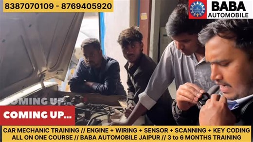 BABA AUTOMOBILE TRAINING INSTITUTE on Instagram: "🚗 Car Mechanic Training – Baba Automobile, Jaipur 🔧 Wiring • Sensor • Scanning – All-in-One Practical Course सीखें पूरी गाड़ी की रिपेयरिंग प्रैक्टिकल के साथ – Engine, Gearbox, Wiring, Sensor, Scanner, ECU, BS4 / BS6 सिस्टम ✅ Live Car पर Training ✅ Latest Scanner से Fault Diagnosis ✅ Job + Workshop Guidance ✅ Certificate Provided ✅ Beginners & Experienced दोनों के लिए 📍 Location: Jaipur 📞 8387070109 | 8769405920 ⸻ 🔥 #CarMechanicTraining #Baba