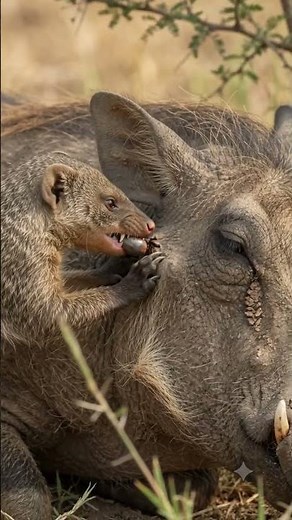 Why Are These Mongooses Crawling All Over a Warthog?