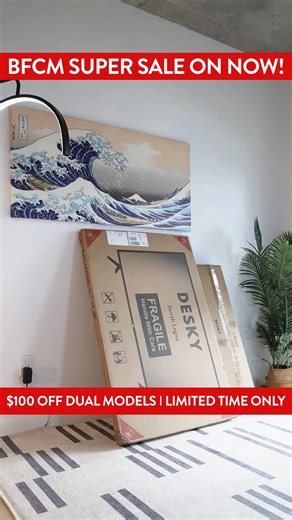 6K views | Black Friday Sale on now  SAVE $100 OFF Height Adjustable Desky Duals. Our dual melamine starts from just $509! ✅ PLUS - Free Shipping ✅ PLUS - Same Day Dispatch ✅ Industry Leading Stability ✅ Unique/Wide Range of Woods & Finishes Use code: DUAL100 to apply discount at checkout → www.desky.com *promotion only includes Dual & L-Shape Sit Stand desks not single desks | Desky | Facebook