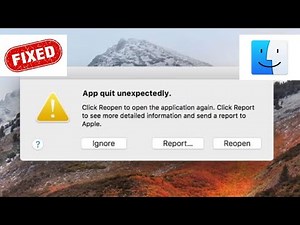 Quit Unexpectedly Mac Applications Problem Solved