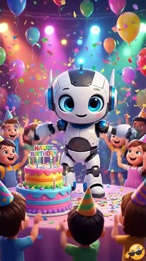 Robot Birthday Party Dance 🤖🎉 | Funny Robot for Kids #shorts