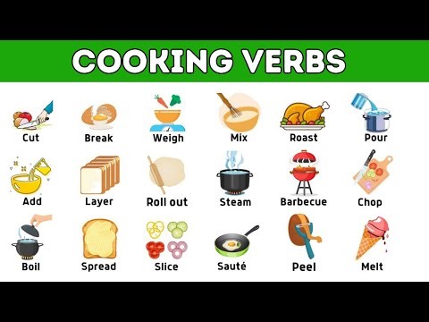 cooking verbs in English | cooking verbs list with Example | vocabulary