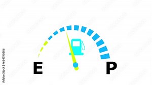 Fuel indicator icon, fuel meter dashboard, Fuel tank gauge animation. Stock Video