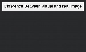 Difference Between virtual and real image... | Filo