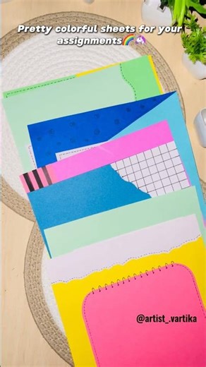 The Prettiest Colorful Sheets for Your Projects!🌈🦄 #schoolprojects #assignmenthelp #studygram #art
