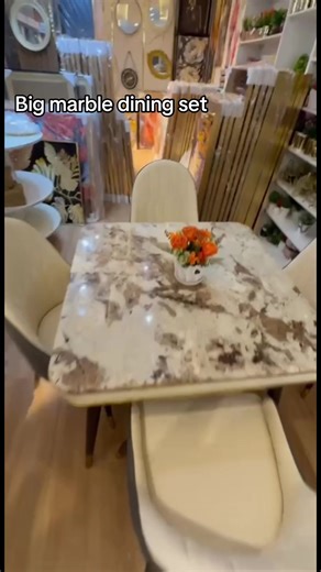 Big Marble Dining set High quality standard 4 seater dining table with chairs This quality dining set comes with 4 chairs Price ; 530,000 1 marble table 4 padded chairs Strictly sold as a set #viralvideotiktok #interiordesign #diningtable #diningset #diningroom