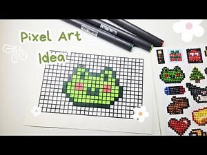 Easy pixel art tutorial: Drawing a cute frog step by step #cute #doodle #pixelart