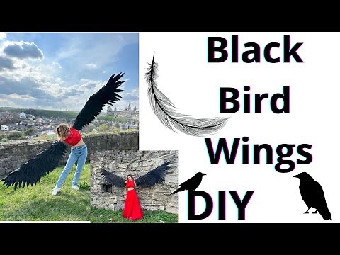 Black Bird Wings | Dark Raven Costume DIY | Handmade Halloween Wings Tutorial