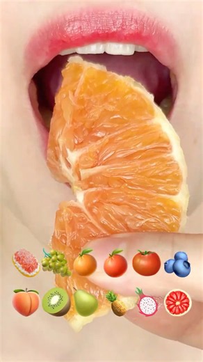 ASMR EMOJI FOOD 🍑🍓🍊🍍🍉🍇🥥 | Satisfying Lips ASMR Eating Sounds (No Talking)#asmrsounds #asmr