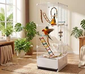 Large Bird Cage With Stand – Modern Vertical Parrot & Cockatiel Cage - Etsy Canada