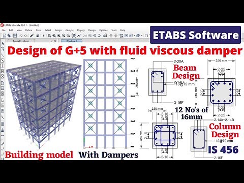 Complete G+5 building design with viscous damper in ETABS software | earth quake resistant structure