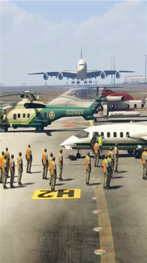 Expert Pilot Skill Quickly Take Action On Wrong Parking Helicopter During Airbus Landing -Disaster