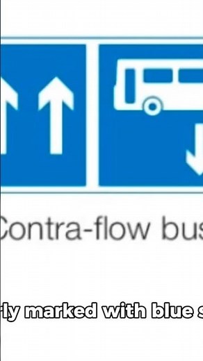 Contra flow bus lane #roadsigns #theorytest2025 #drivingtestuk #busflow in opposite direction