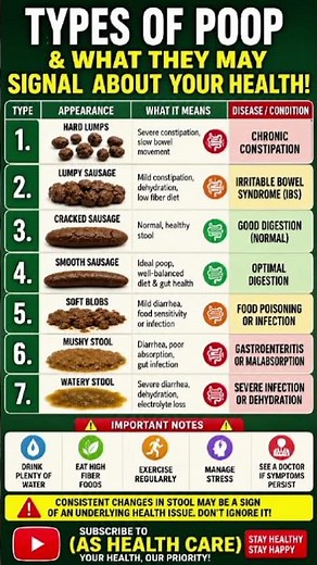 Types of Poop & What They Reveal About Your Health! 💩#, health shorts