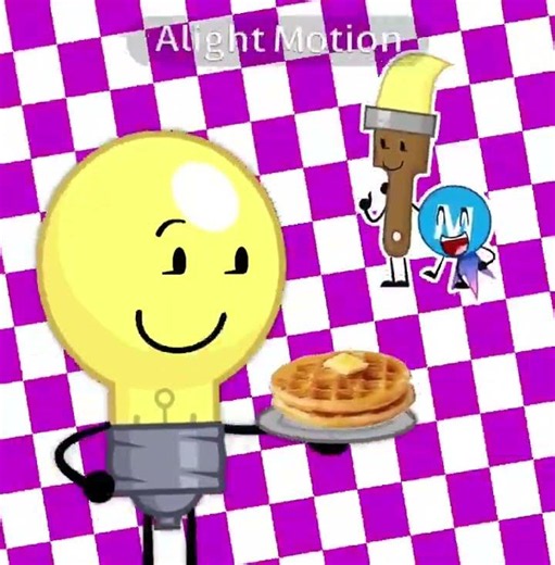DO U LIKE WAFFLES?? #alightmotion #inanimateinsanity #ii #lightbulb #paintbrush #objectsona