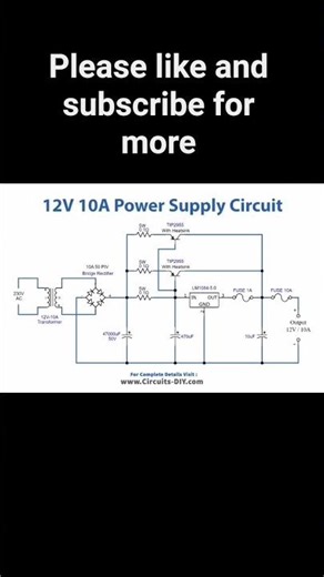 circuit diagrams of a 12 volts power supply