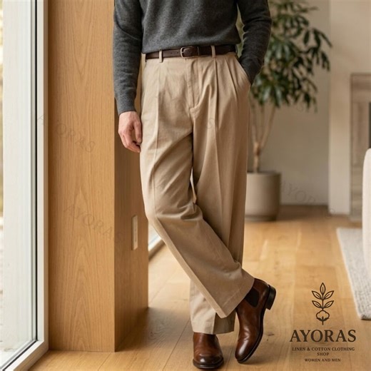 Men’s Pleated Dress Pants – Classic Tailored Trousers, Minimalist Straight Leg Slacks, Office Work Pants, Vintage Style Mens Trousers - Etsy