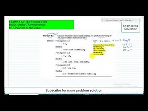 Thermodynamics Example 2.1: Calculating specific volume, enthalpy, and internal energy at 18 bar.