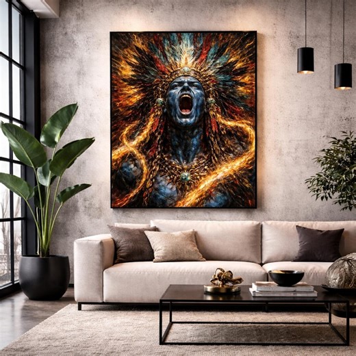 The God Huitzilopochtli Aztec Art - Mythology Art - God Art Prints - Esoteric Home Decor - Fantasy Decor - Etsy