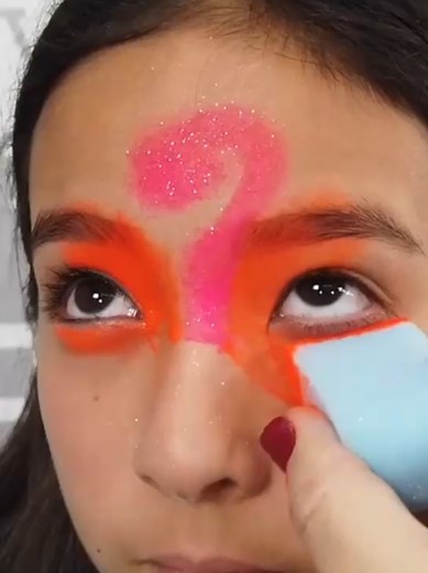 Flamingo Mask Face Paint Tutorial by Lenore ShaffKopp