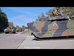CV 90, YPR-765 und Leopard 2 Konvoi- Fahrt zur Verladerampe
