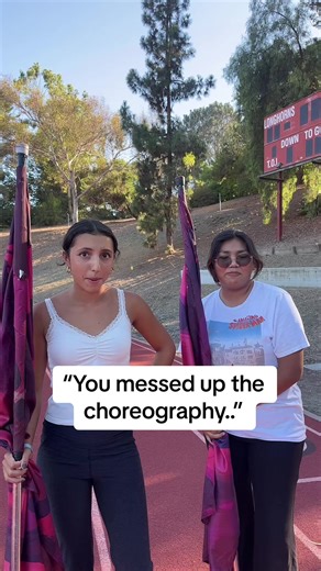 We still mess up 😋 #colorguard #guard #fyp #like #follow #share #comment #flag #rifle #saber #dance #comdey #funny #dci #winter #field #spin #wgi #toss #marchingband #band #performance ❤️❤️