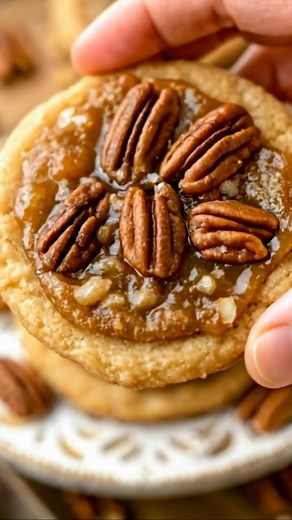 Pecan Pie Cookies | Buttery, Gooey, and So Southern Sweet 🥧🍪 These taste just like a mini pecan pie — but easier to make and even easier to share! That rich brown sugar filling and toasty pecan crunch… oh my heart 💛 Ingredients: For the cookie base: ½ cup unsalted butter, softened ½ cup sugar 1 egg yolk 1 tsp vanilla extract 1¼ cups all-purpose flour ¼ tsp salt For the pecan filling: ⅓ cup brown sugar ¼ cup corn syrup 1 tbsp melted butter ½ tsp vanilla extract ½ cup chopped pecans Whole pecan